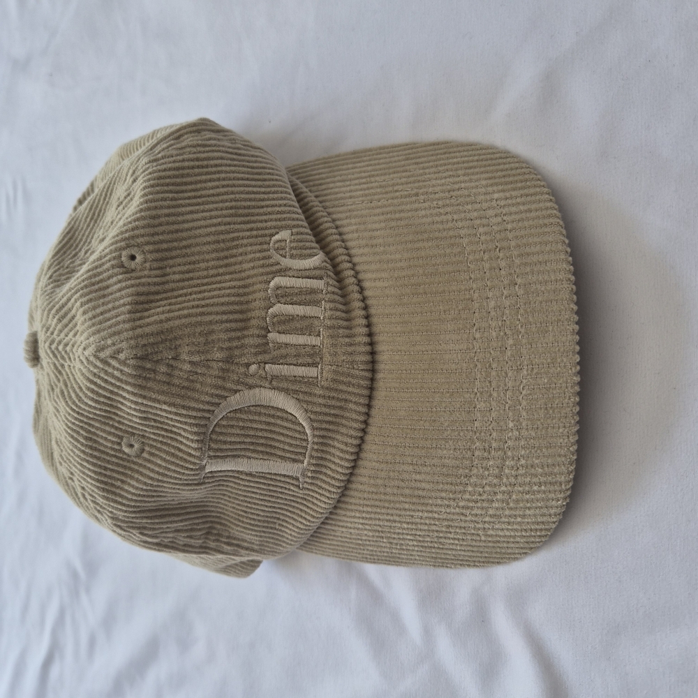 Dime Dune Beige Corduroy Baseball Cap - Designer Embroidered Logo